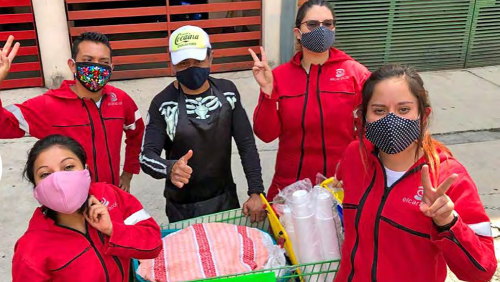 Voluntarios y voluntarias de El Caracol en las calles de Ciudad de México. GOBIERNO DE NAVARRA