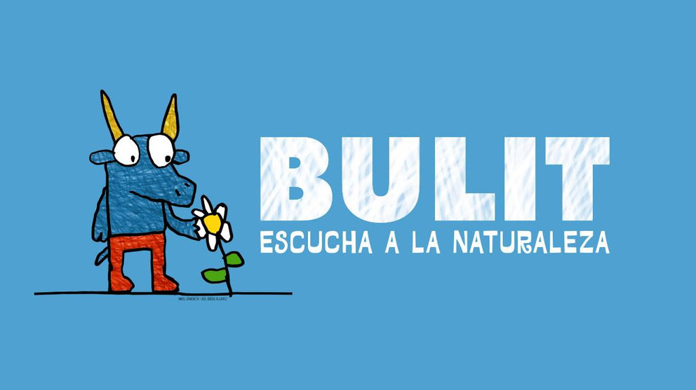 Ilustración de "Bulit escucha a la naturaleza" diseñada por Mikel Urmeneta y Joel Úbeda Álvarez. CEDIDA
