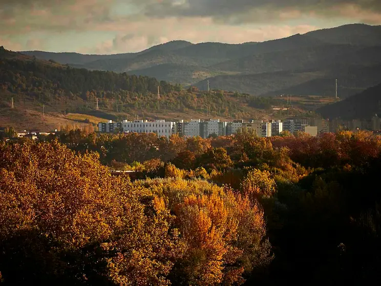 Vista desde la Taconera de Pamplona durante una mañana de otoño. PABLO LASAOSA