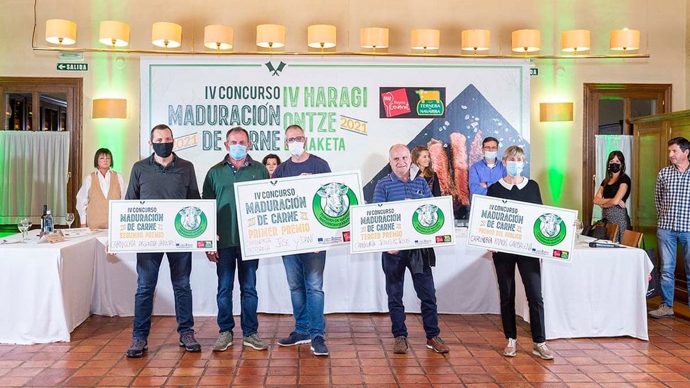 Premiados en 2021 en el concurso de maduración de la carne IGP de Ternera de Navarra. CEDIDA
