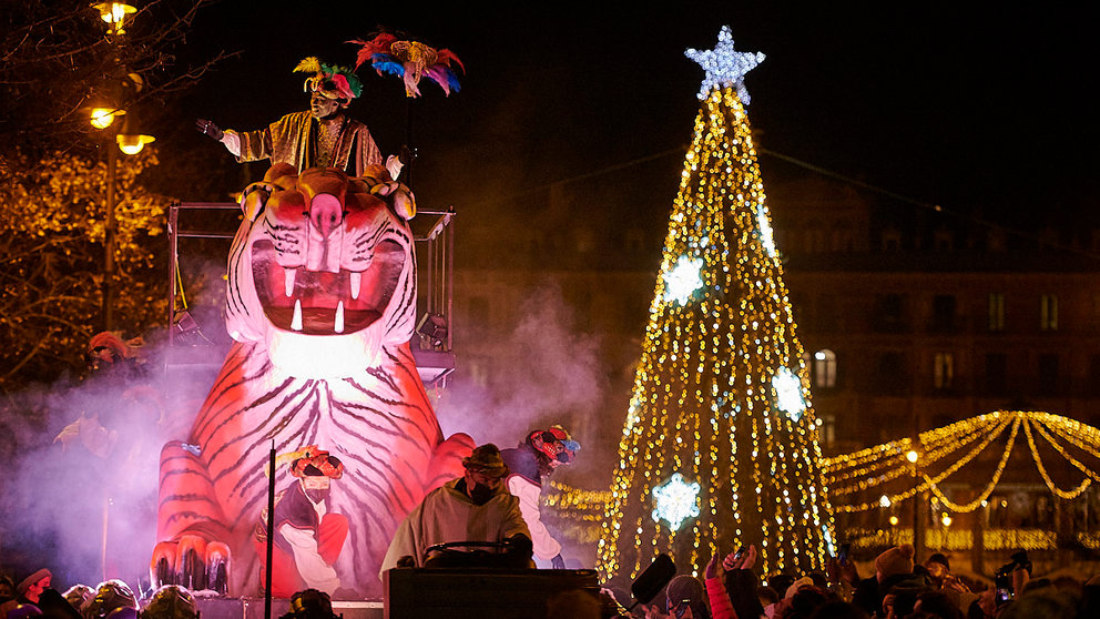 Celebración de la cabalgata de los Reyes Magos de Pamplona 2022. PABLO LASAOSA