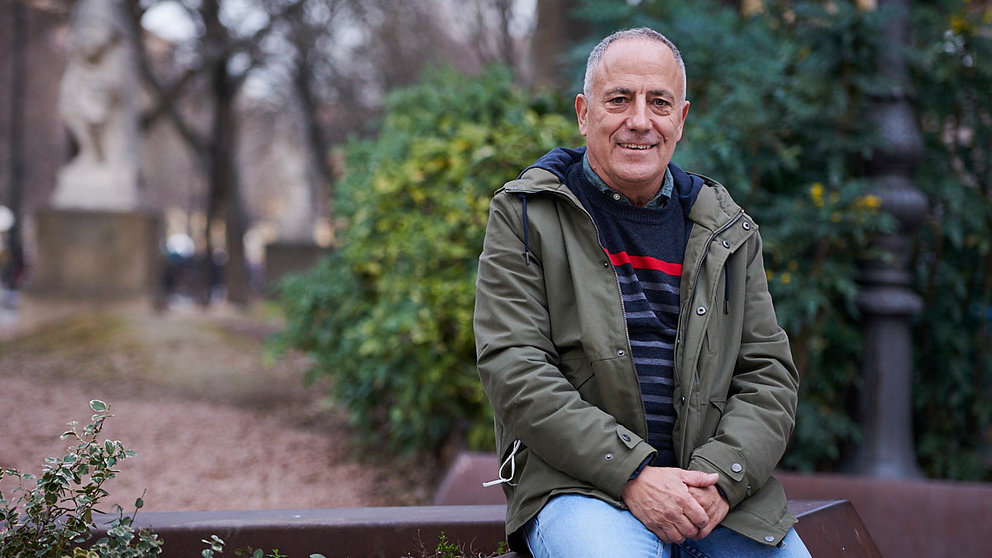Javier Ansó, de RTVE Navarra, se jubila después de 41 años. PABLO LASAOSA