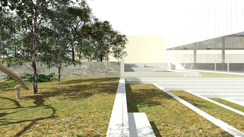 Imagen de cómo será el patio del colegio público Mendigoiti de Mendillorri. AYUNTAMIENTO DE PAMPLONA
