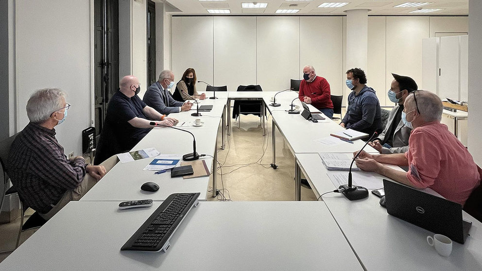 Reunión de este jueves de la MCP y representantes de ayuntamientos de la Comarca de Pamplona por las riadas. MCP