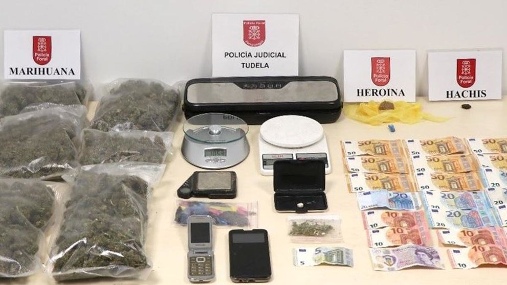 Desmantelado en Tudela un punto de venta de heroína y marihuana. POLICÍA FORAL