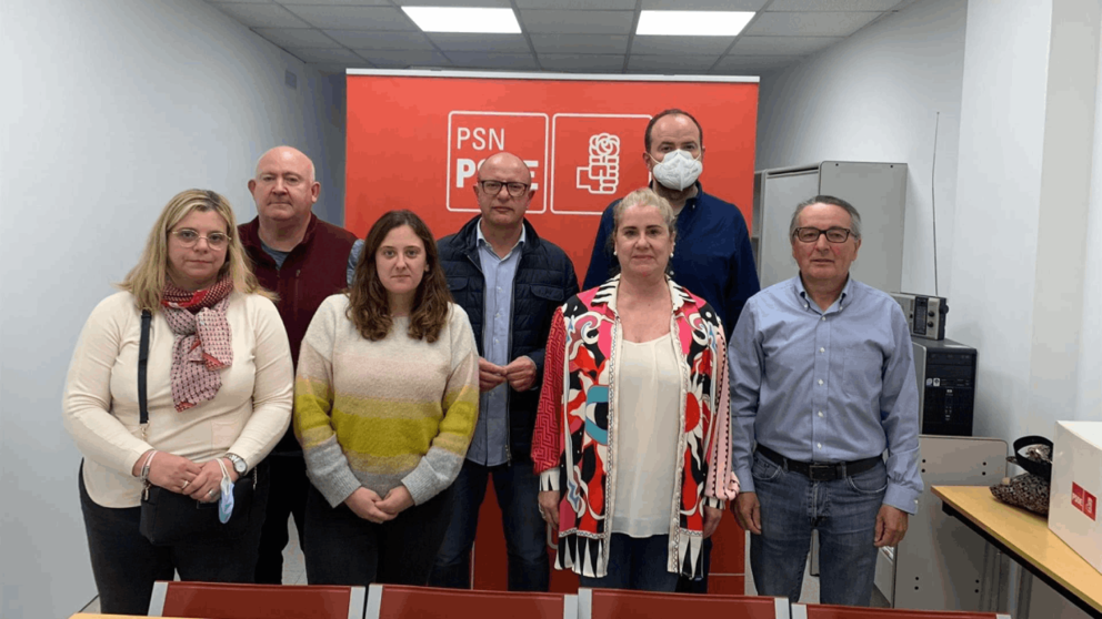 Carlos Gimeno (centro), elegido secretario general de la Asamblea Socialista de Tudela. - PSN