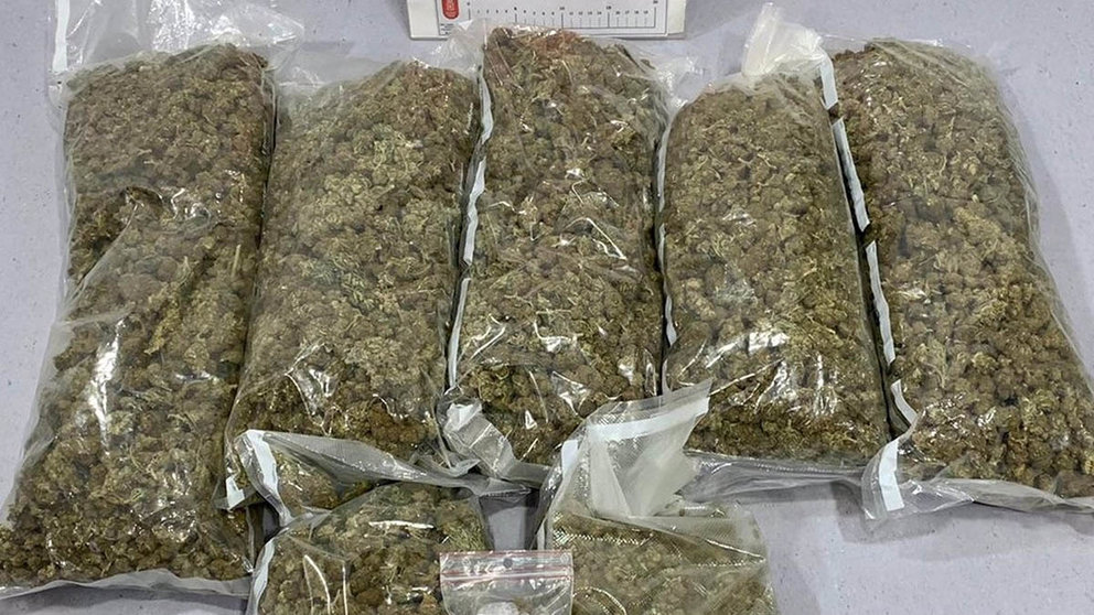 Paquetes de marihuana incautados en Alsasua. POLICÍA FORAL