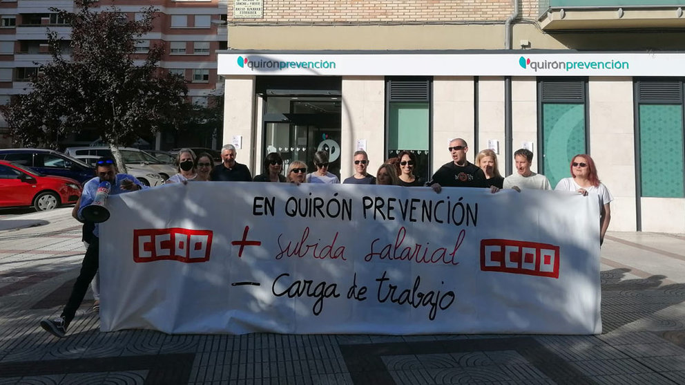 Trabajadores de Quironprevencion realizan un paro por la falta de acuerdo en el convenio. CCOO NAVARRA