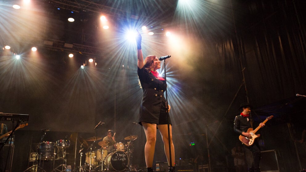 Concierto de La Oreja de Van Gogh en la Plaza de los Fueros durante la noche del 10 al 11 de julio de San Fermín 2022. ALEJANDRO VELASCO