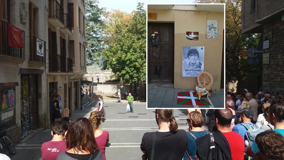 Homenaje al etarra y asesino Mikel Castillo celebrado en la calle del Carmen de Pamplona. FOTO: COVITE