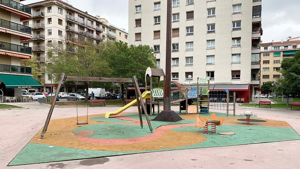 Plaza de la Concordia en el barrio de Iturrama en Pamplona. Navarra.com