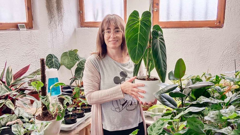 Virginia Pérez ha montado una tienda de plantas online en Corella. CEDIDA