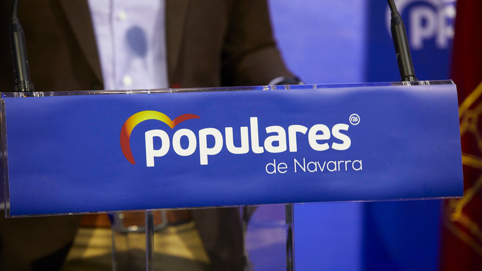 El parlamentario de NA+ y miembro del PPN Javier García presenta su candidatura a la presidencia del PP en Navarra. IÑIGO ALZUGARAY