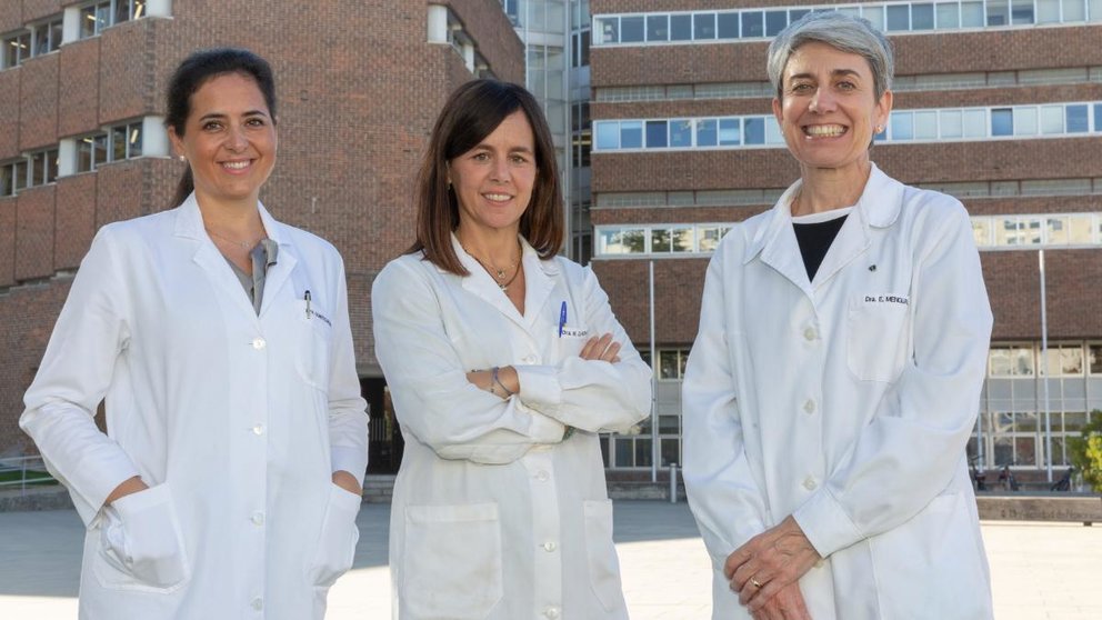 Las profesoras de la Universidad de Navarra Begoña Olartecoechea, Mar Cuadrado y Elisa Mengual.