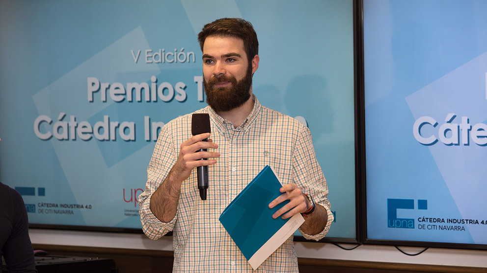 Jose Javier Roldán, ganador del premio TFG de la Cátedra Industria 4.0. CITI NAVARRA