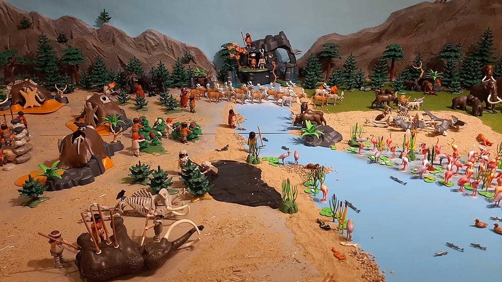 Uno de los dioramas de la exposición de Playmobil en Funes. AYUNTAMIENTO DE FUNES