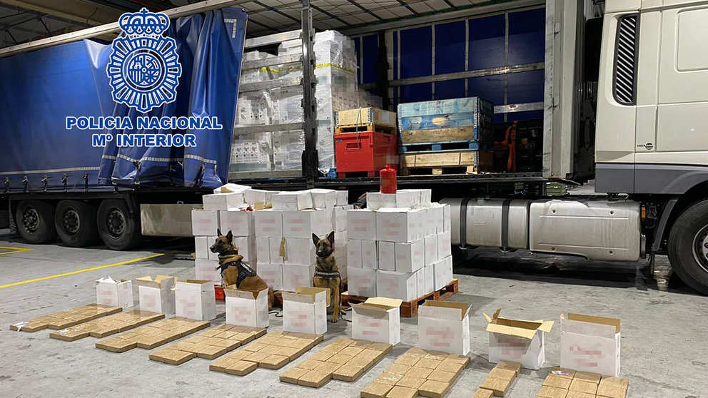 Incautados 115 kilos de heroína en un camión en Pamplona. POLICÍA NACIONAL