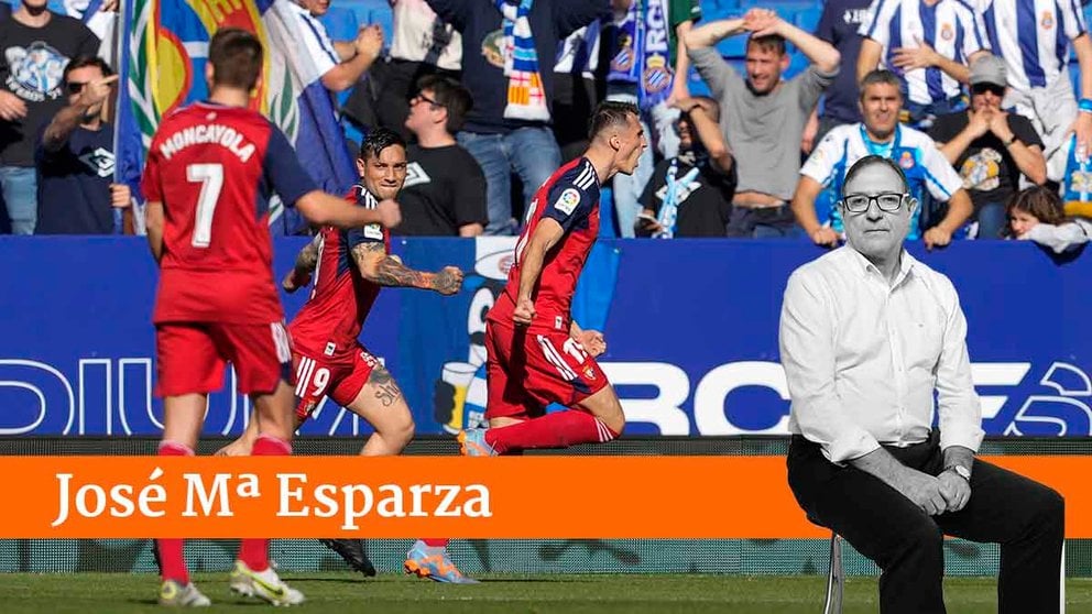 Ante Budimir celebra su gol durante el partido ante el Espanyol. EFE/ Alejandro García