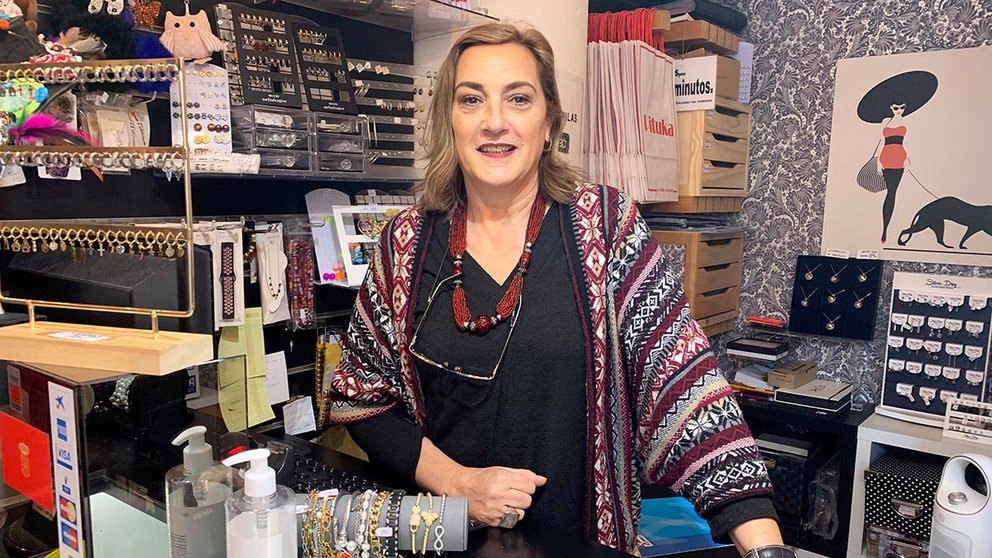 Gloria Andrés Juango en el interior de su tienda Pituka en Pamplona. Navarra.com
