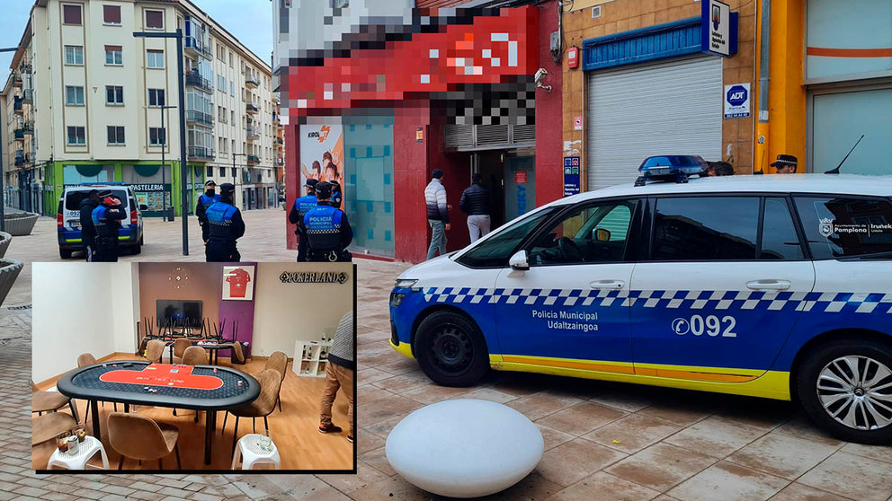 La Policía Municipal de Pamplona destapa una sala de póquer clandestina en la Milagrosa.