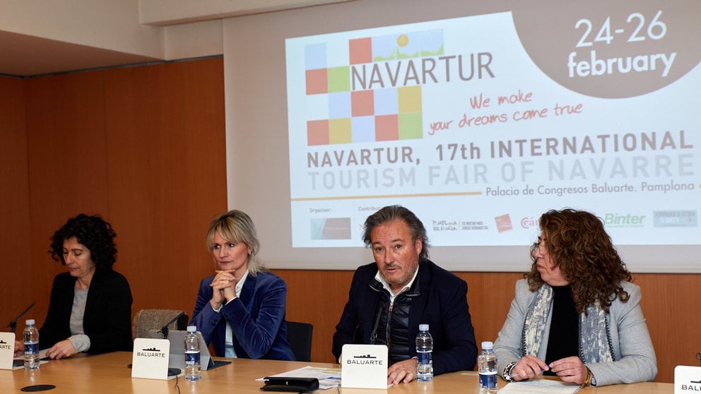 Presentación de la XVII edición de Navartur, la feria anual de turismo que tendrá lugar en Baluarte del 24 al 26 de febrero. IÑIGO ALZUGARAY