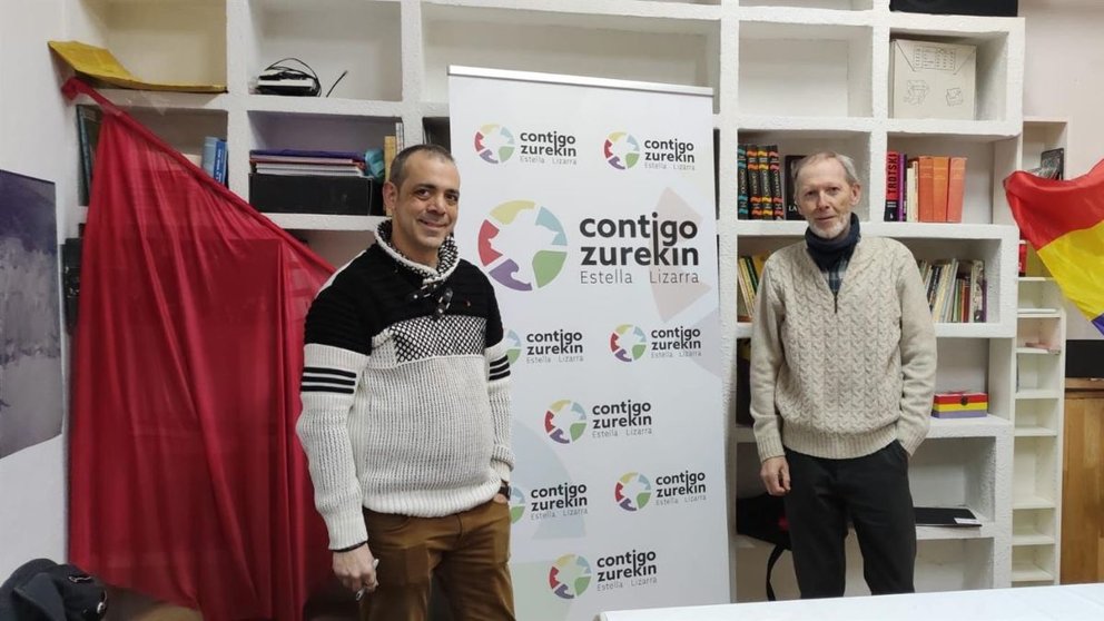 Rubén Virto Capa y Mikel González Echeverri, candidatos de Contigo Estella al ayuntamiento de esta localidad. - CONTIGO NAVARRA