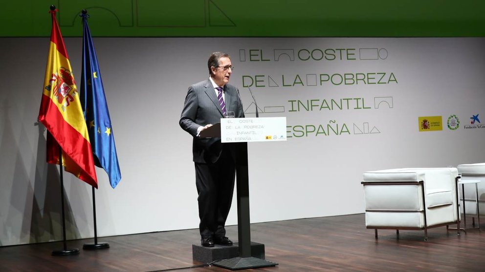 Antonio Vila Bertrán, director general de la Fundación "la Caixa", en la presentación del estudio El coste de la pobreza infantil en España. CEDIDA