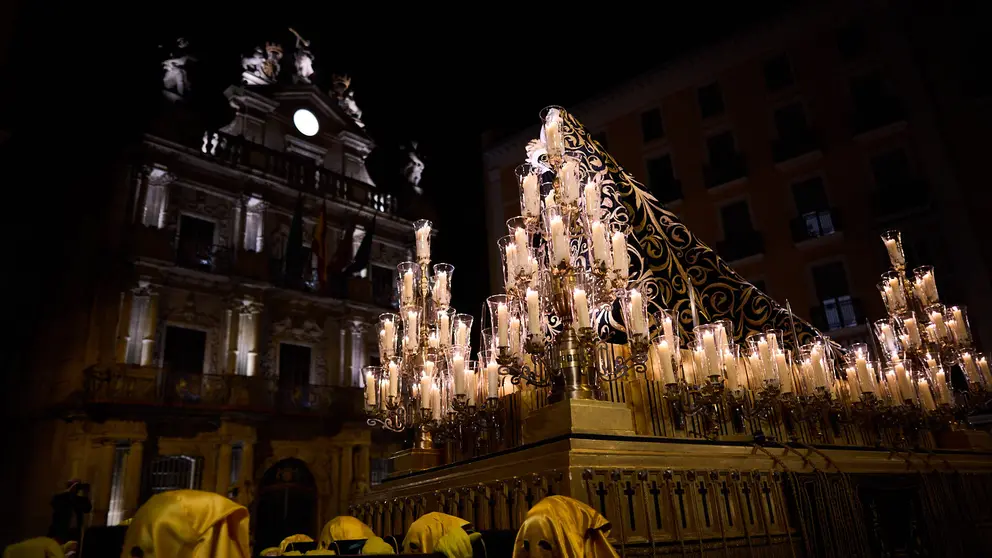 La Hermandaz Paz y Caridad retorna La Dolorosa a San Lorenzo durante la Semana Santa de 2023. PABLO LASAOSA