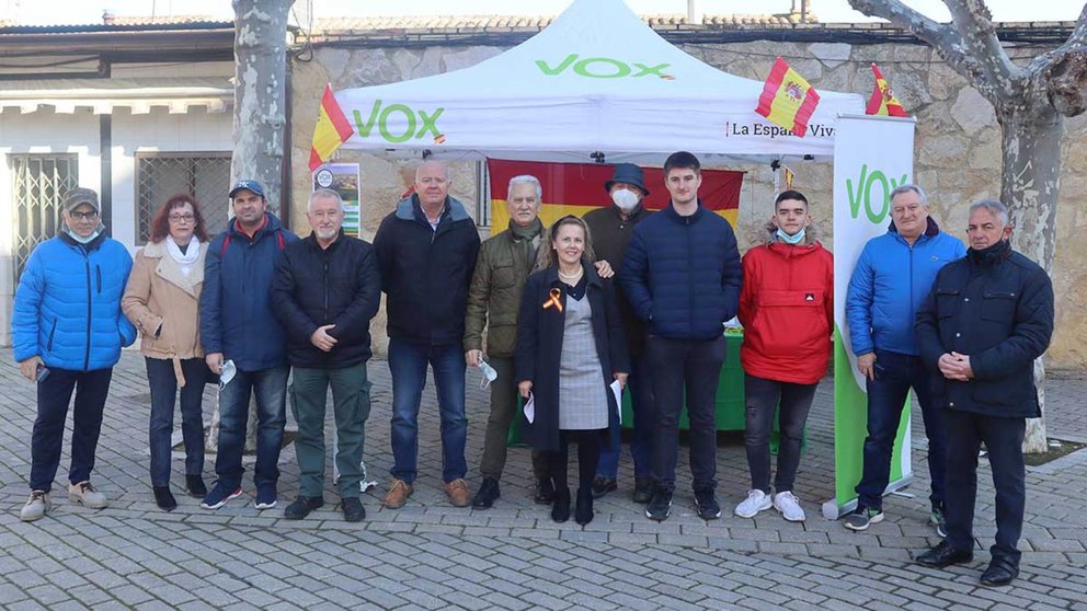 Afiliados y simpatizantes de Vox en Marcilla el pasado mes de enero de 2022. VOX