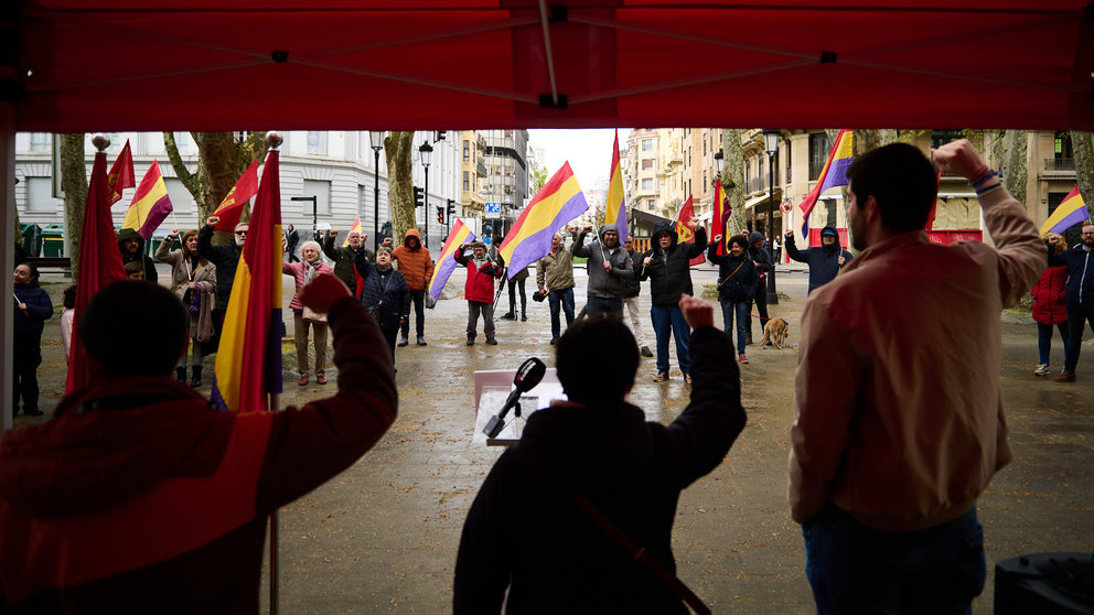 Acto del Partido Comunista en Navarra para reivindicar la III República. PABLO LASAOSA