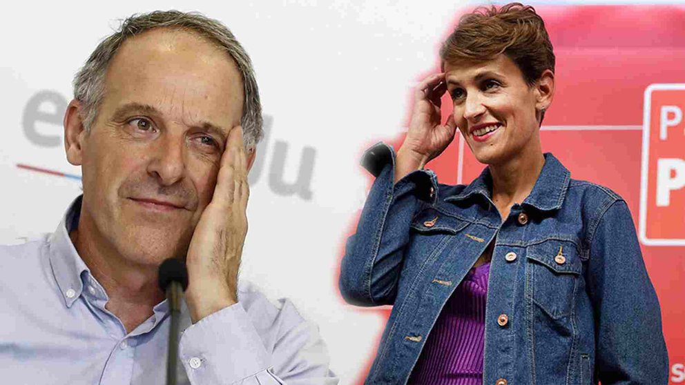 El parlamentario de Bildu y condenado por pertenencia a ETA, Adolfo Araiz, y la secretaria general del PSN-PSOE, María Chivite.