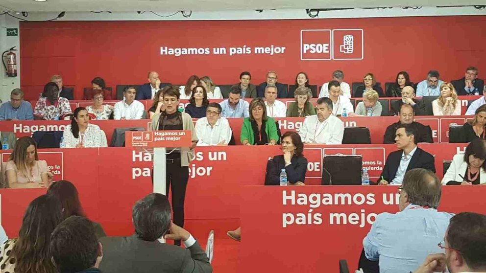 María Chivite, hablando frente al Comité Federal. PSOE