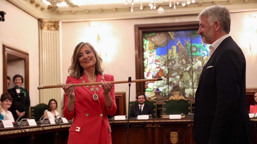 Cristina Ibarrola, nueva alcaldesa de Pamplona. PABLO LASAOSA