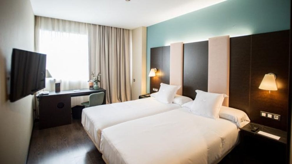 Imagen de una habitación doble estándar del AZZ Pamplona Norte (Agustinos). AZZ Hoteles.