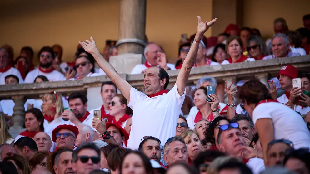 Tercera corrida de San Fermín 2023 con toros de Cebada Gago para Adrián de Torres, Román e Isaac Fonseca. PABLO LASAOSA
