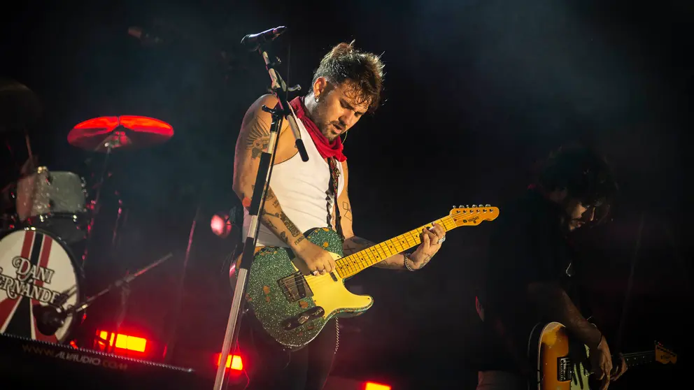 Concierto de Dani Fern&aacute;ndez y su banda en la Plaza del Castillo durante las fiestas de San Ferm&iacute;n 2023. JASMINA AHMETSPAHIC