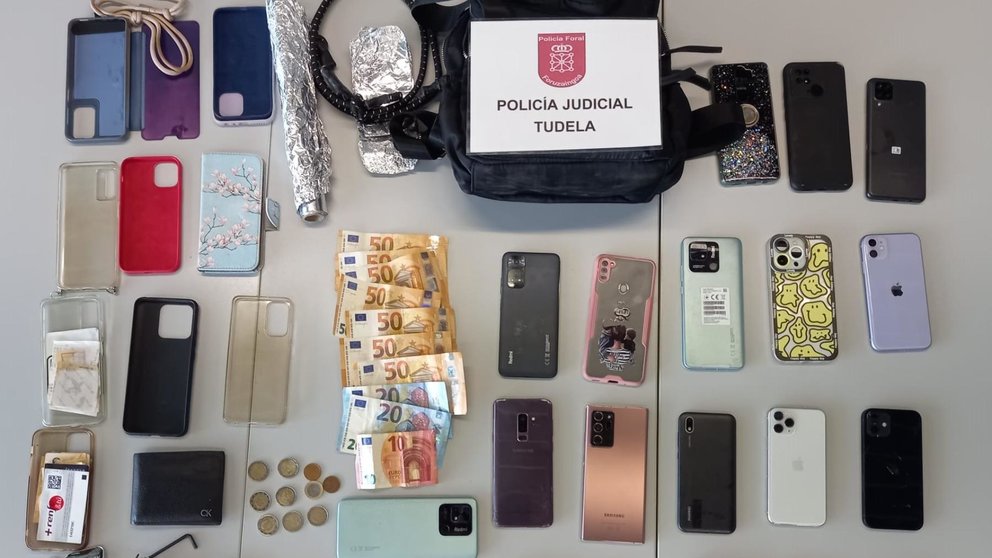 Cinco detenidos en Tudela por hurtar 19 móviles y 450€. POLICÍA FORAL