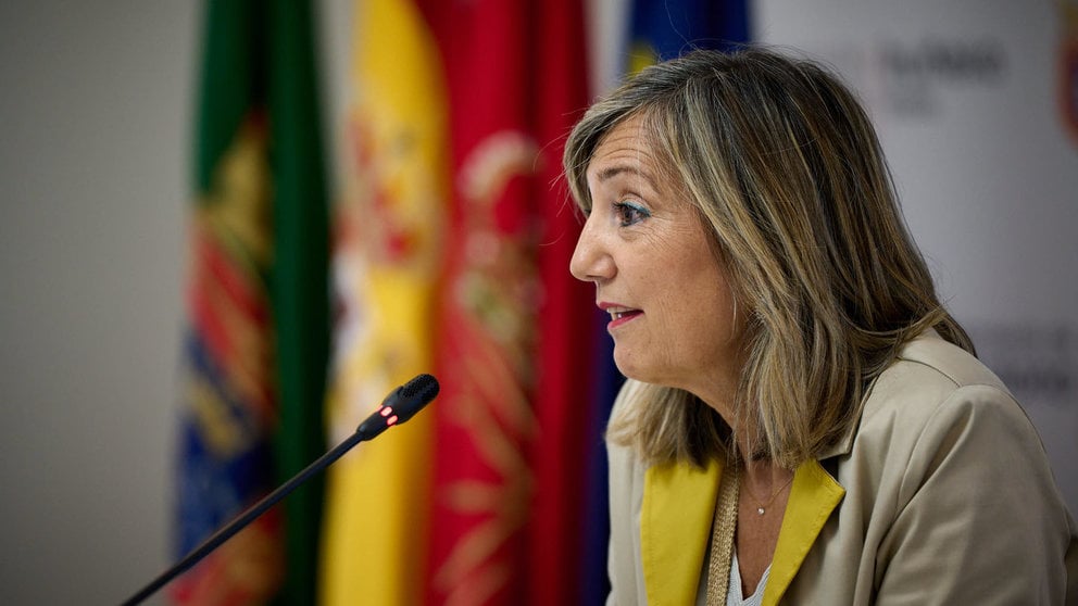 La alcaldesa, Cristina Ibarrola, informa en rueda de prensa de los asuntos trarados en la Junta de Gobierno Local. PABLO LASAOSA