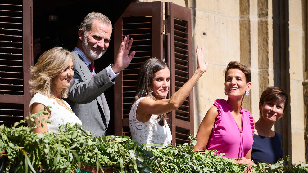 Los Reyes de España Don Felipe y Doña Letizia visitan Pamplona en conmemoración del 600 aniversario del Privilegio de la Unión. PABLO LASAOSA