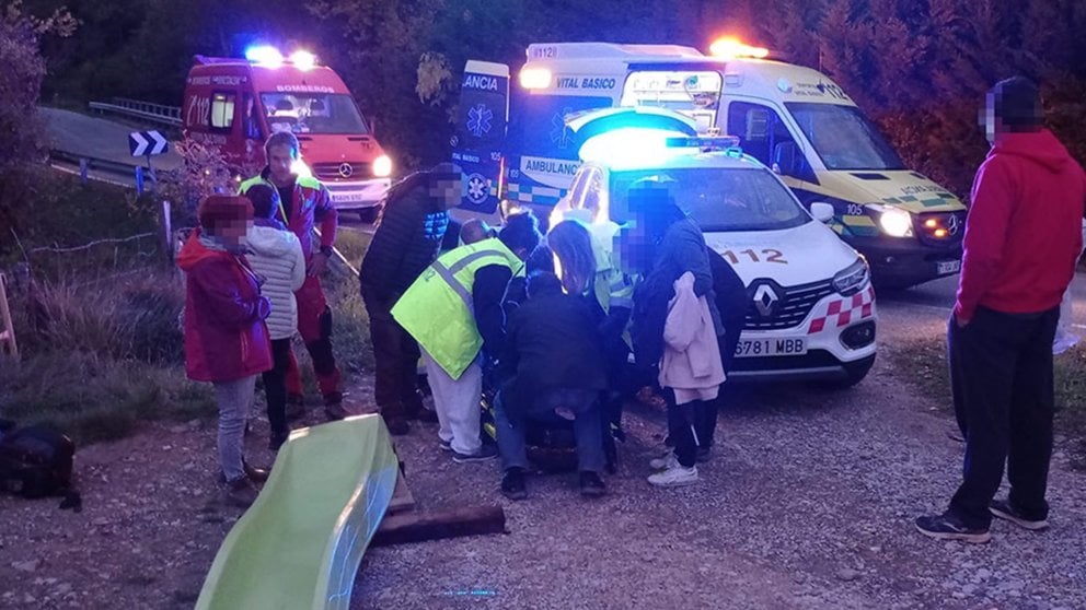 Una mujer sufre una grave caída tras romperse un tobogán en una finca particular en Navarra. CEDIDA