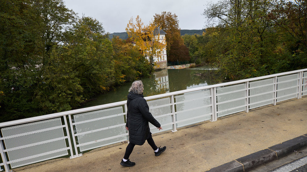 Río Arga a su paso por Pamplona a la altura del Puente de la Magdalena. IÑIGO ALZUGARAY