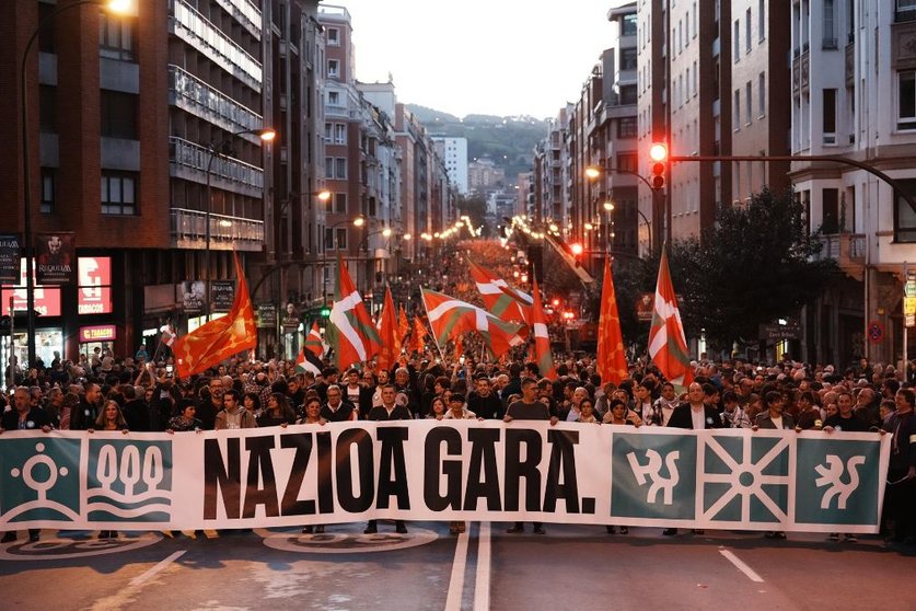Manifestación de EH Bildu, este sábado en Bilbao. HUMBEROT BILBAO-EUROPA PRESS