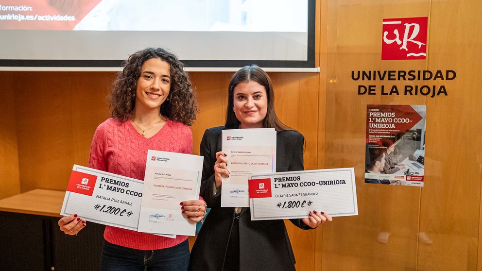 La navarra Natalia Ruiz Ardaiz logra uno de los Premios 1º de Mayo CC OO–Universidad de La Rioja. UNIVERSIDAD DE LA RIOJA