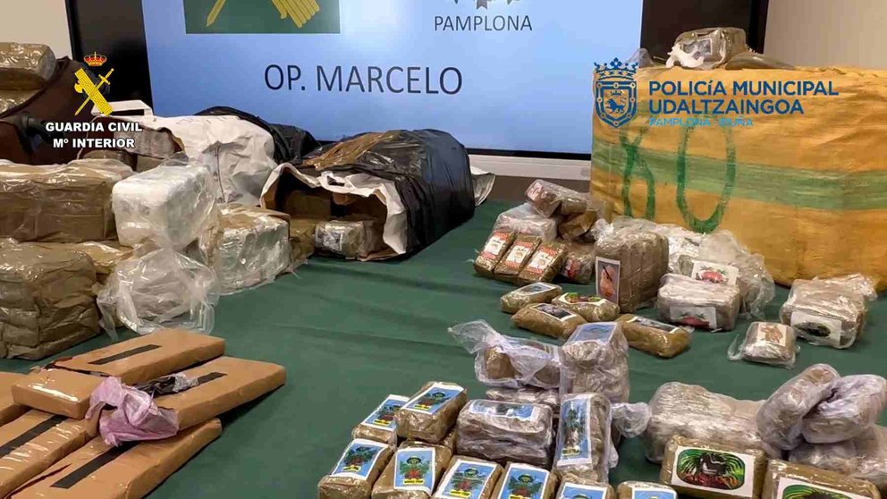 Droga incautado por la Guardia Civil y la Policía municipal de Pamplona en la operación Marcelo. GUARDIA CIVIL