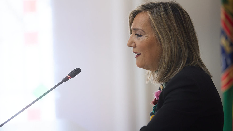 La alcaldesa de Pamplona, Cristina Ibarrola, informa sobre los asuntos tratados en la Junta de Gobierno Local. IÑIGO ALZUGARAY