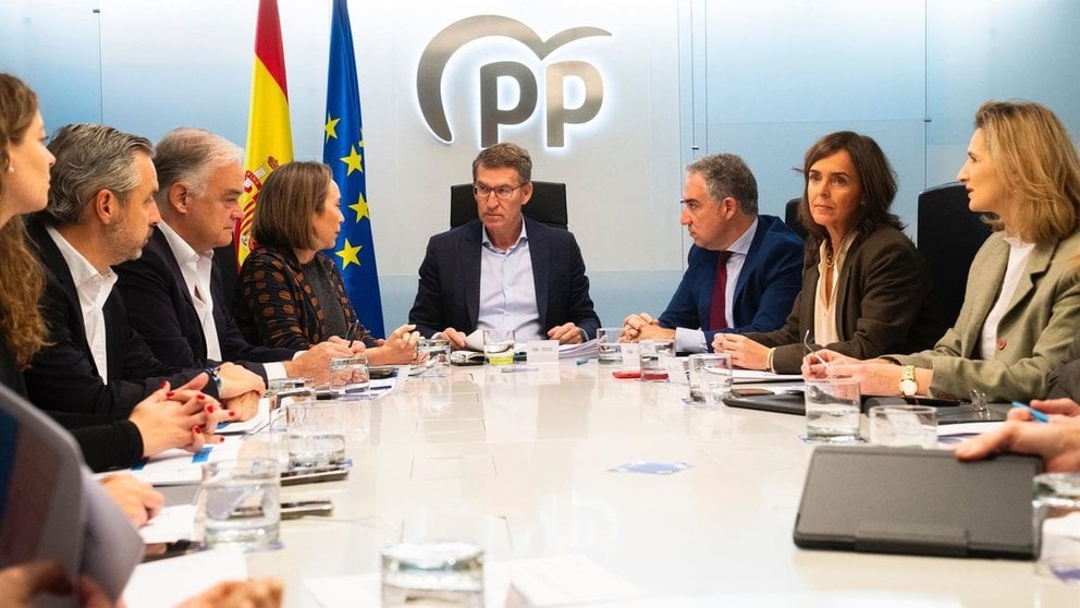 El líder del PP, Alberto Núñez Feijóo, preside la reunión del comité de dirección del PP. - DAVID MUDARRA (PP)
