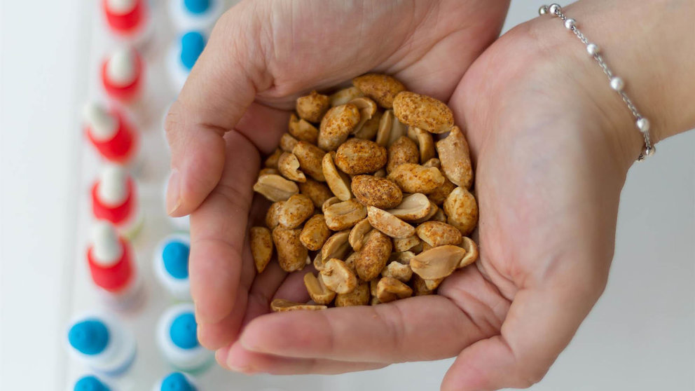 Un puñado de cacahuetes, fruto seco al que son alérgicas más de 200.000 personas en España. GOBIERNO DE NAVARRA