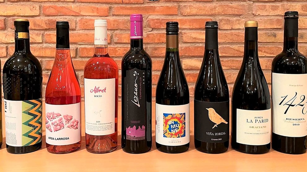 Algunos de los vinos seleccionados por la D.O. Navarra para este 2024. CEDIDA