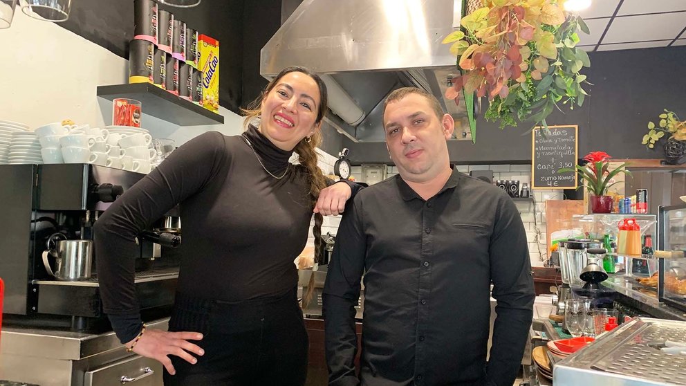 Sonia Ochoa y César Sánchez en el Venezziola Café está en la calle Esquiroz 7 de Pamplona. Navarra.com