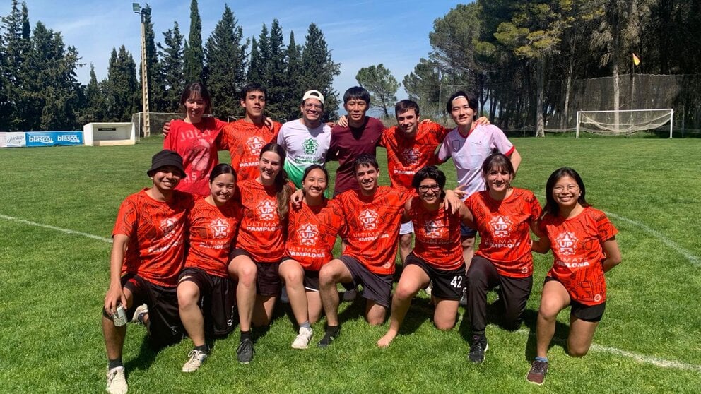 El equipo de Ultimate Frisbee Pamplona que lo integran jugadores de diferentes nacionalidades. CEDIDA